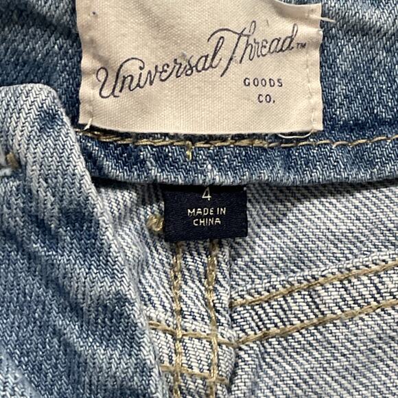 Mid-Rise Barrel Leg Ankle Jeans - Universal Thread Blue Denim 4 - Picture 11 of 14